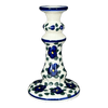 Polish Pottery Candlestick, 7", WR (WR22C) in "Pansy Storm" by W.R. Ceramika | WR22C-EZ3 at PolishPotteryOutlet.com