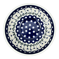 A picture of a Polish Pottery Bowl, Round, Kitchen, 7.75" in "Tulip Dot" by Ceramika Artystyczna | A057-377Z as shown at PolishPotteryOutlet.com/products/c-a-7-75-kitchen-bowl-tulip-dot-a057-377z