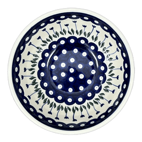 Polish Pottery Bowl, Round, Kitchen, 7.75" in "Tulip Dot" by Ceramika Artystyczna | A057-377Z Additional Image at PolishPotteryOutlet.com