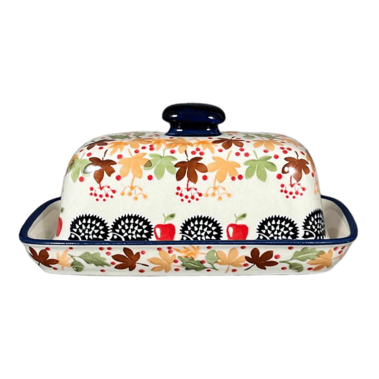 Butter Dish, American, 4" x 7.5" in "Hedgehog Harvest" by Manufaktura | M074U-AS71