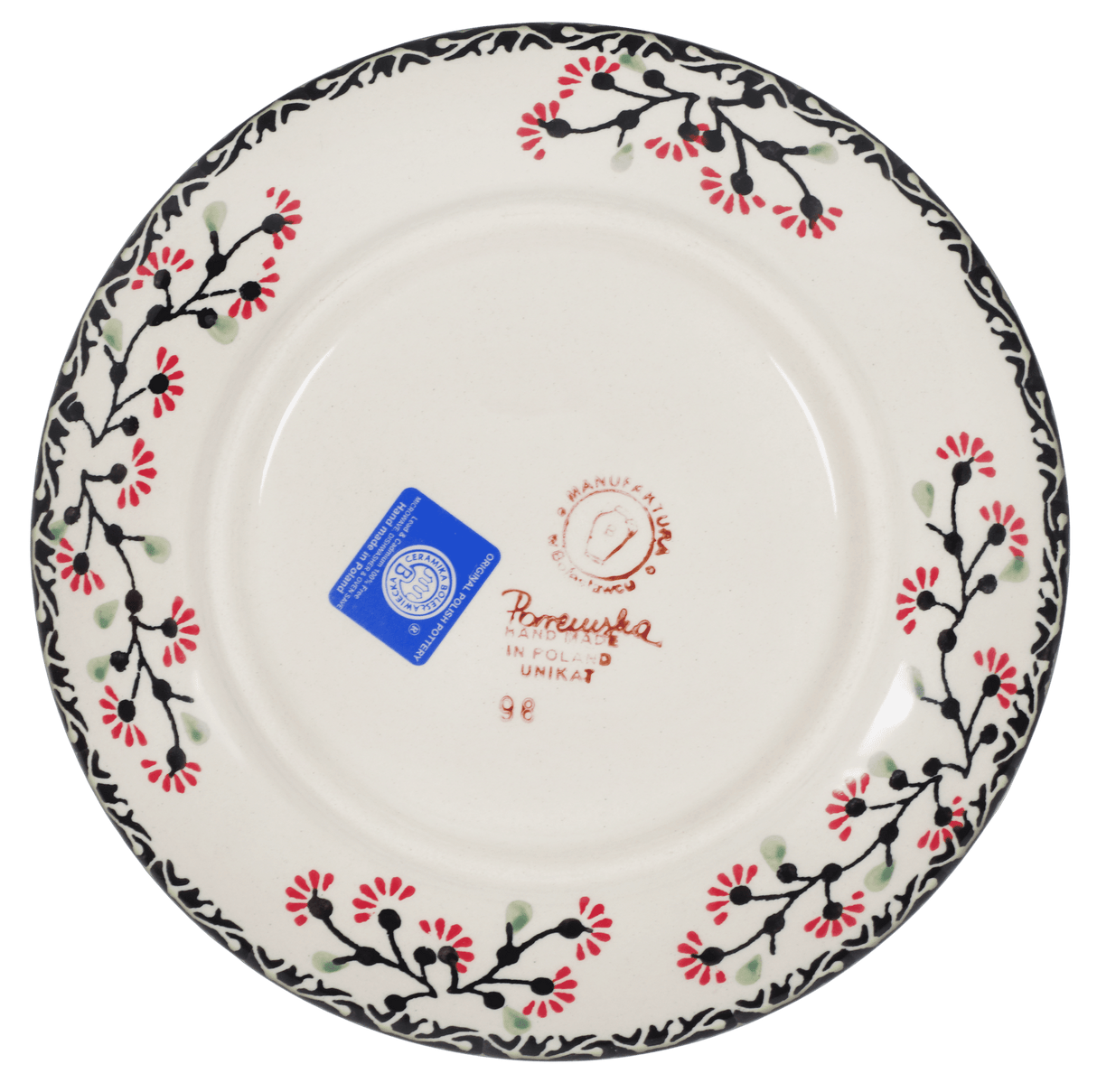 Plate, Round, Dessert, 7.25" in "Cherry Blossoms - Solid Rim" by Manufaktura | T131S-DPGJA