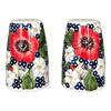 Polish Pottery 3.75" Salt and Pepper (Poppies & Posies) | S086S-IM02 at PolishPotteryOutlet.com