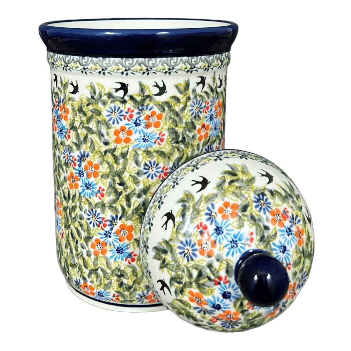 Canister, 2 Liter in "Floral Swallows" by Zaklady | Y1244-DU182