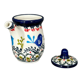 Polish Pottery Zaklady Soy Sauce Pitcher (Circling Bluebirds) | Y1947-ART214 Additional Image at PolishPotteryOutlet.com