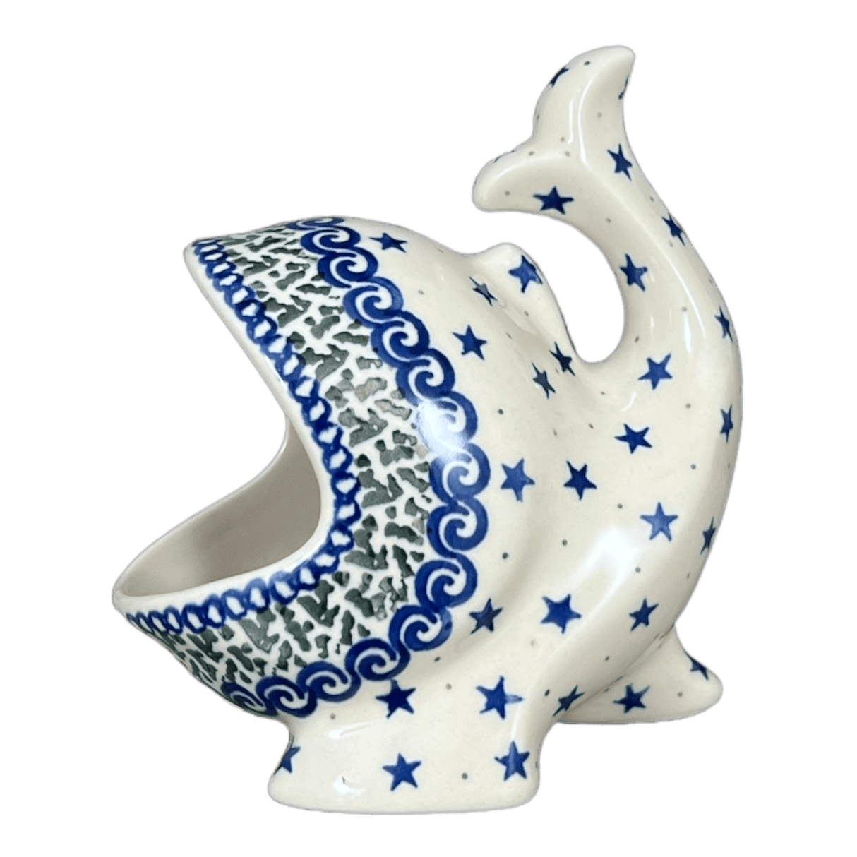 Scrubby Holder, Fish Shaped, 6.75" in "Starry Sea" by Ceramika Artystyczna | AF28-454C