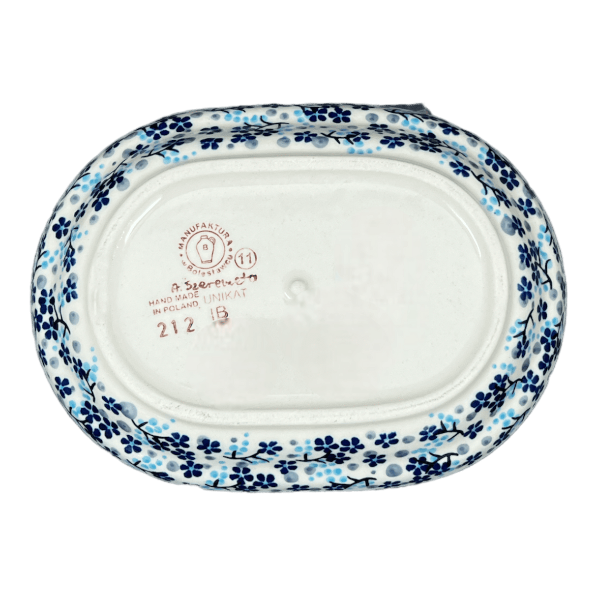 Butter Dish, Fancy, 5" x 7" in "Scattered Blues" by Manufaktura | M077S-AS45