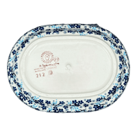 A picture of a Polish Pottery Butter Dish, Fancy, 5" x 7" in "Scattered Blues" by Manufaktura | M077S-AS45 as shown at PolishPotteryOutlet.com/products/7-x-5-fancy-butter-dish-scattered-blues-m077s-as45