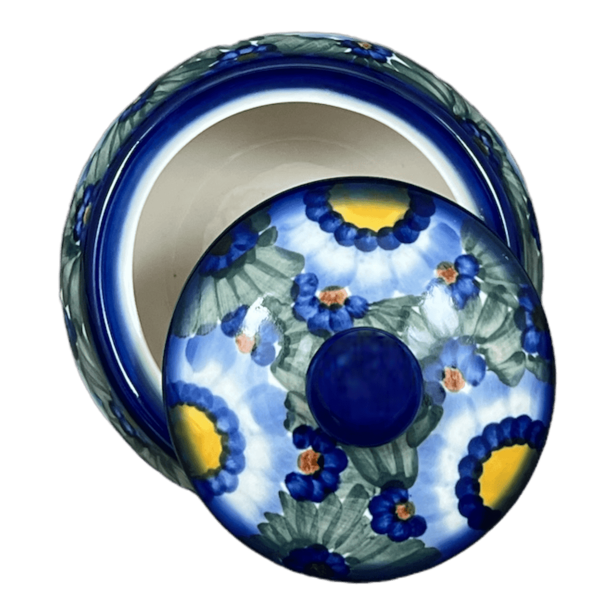 Container, Round, Covered, 5" x 4", WR (WR31I) in "Impressionist's Dream" by W.R. Ceramika | WR31I-AB3