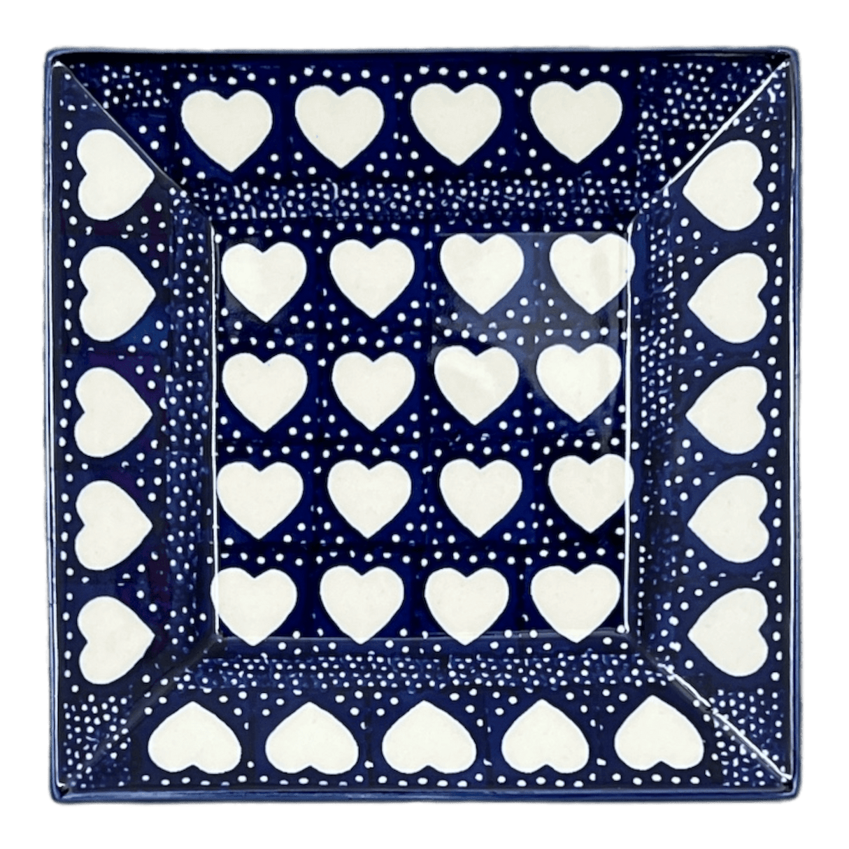 Plate, Square, Dessert, 7" in "Sea of Hearts" by Manufaktura | T158T-SEA