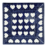 Plate, Square, Dessert, 7" in "Sea of Hearts" by Manufaktura | T158T-SEA