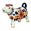 Polish Pottery Creamer, Cow, 4 oz in "Bouquet in a Basket" by Manufaktura | D081S-JZK at PolishPotteryOutlet.com