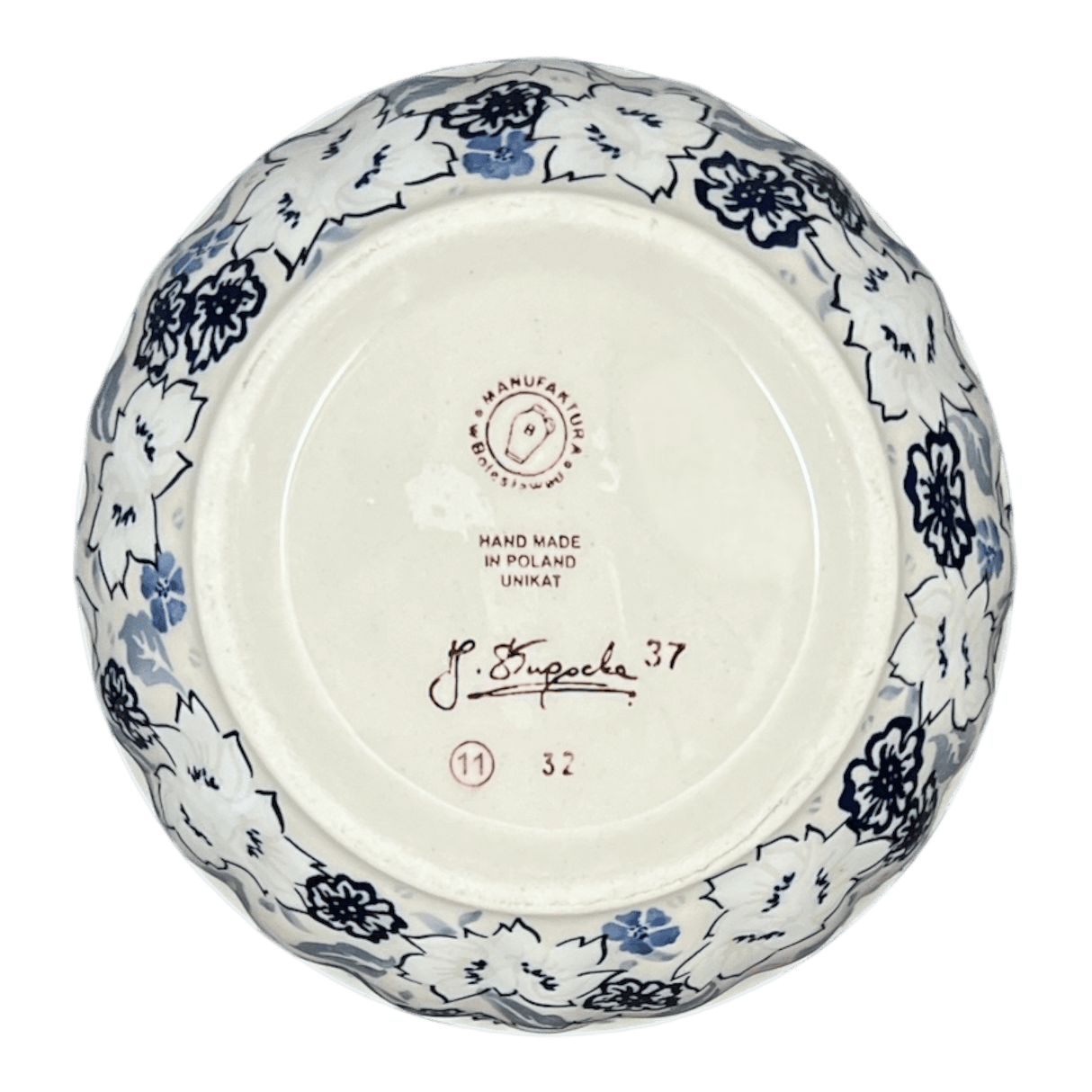 Bowl, Round, 6.5" in "Blue Polish Garden" by Manufaktura | M084S-JZ46