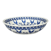 Polish Pottery Zaklady 10" Shallow Serving Bowl (Rooster Blues) | Y1013A-D1149 at PolishPotteryOutlet.com