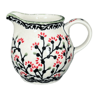 A picture of a Polish Pottery The Cream of Creamers-"Basia" (Cherry Blossoms) | D019S-DPGJ as shown at PolishPotteryOutlet.com/products/the-cream-of-creamers-basia-cherry-blossoms-d019s-dpgj