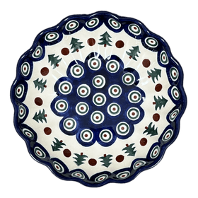 Polish Pottery Bowl, Round, Blossom, 7.5" in "Peacock Pine" by Ceramika Artystyczna | A249-366X Additional Image at PolishPotteryOutlet.com