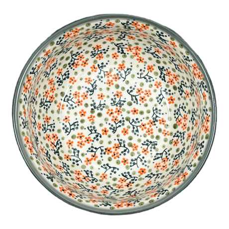 Bowl, Round, 6.5" in "Peach Blossoms - Solid Rim" by Manufaktura | M084S-AS46A