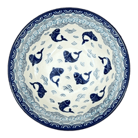 A picture of a Polish Pottery Bowl, Round, Kitchen, 6.75" in "Koi Pond" by Ceramika Artystyczna | A058-2372X as shown at PolishPotteryOutlet.com/products/c-a-6-75-kitchen-bowl-koi-pond-a058-2372x