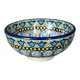 Polish Pottery Dipping Bowl (Blue Bells) | M153S-KLDN Additional Image at PolishPotteryOutlet.com