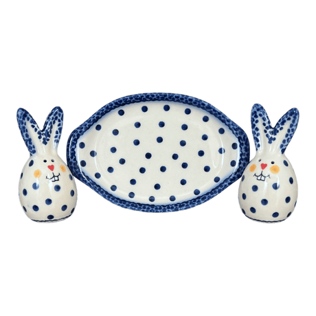 Bunny Shaker Set, 4.3" in "Dotted Blues" by Galia | GSP12-PG5