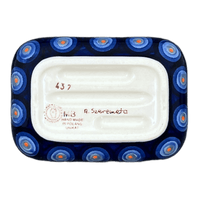 A picture of a Polish Pottery Soap Dish, 5" x 3.5" in "Harvest Moon" by Manufaktura | M191S-ZP01 as shown at PolishPotteryOutlet.com/products/rectangular-soap-dish-harvest-moon-m191s-zp01