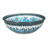 Bowl, Round, 8.5" in "Baby Blue Blossoms - Solid Rim" by Manufaktura | M135S-JS49A