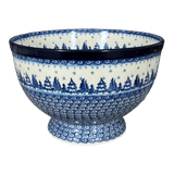 Bowl, Round, Deep, Pedestal, 10" in "Winter Skies" by Ceramika Artystyczna | A215-2826X