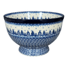 Polish Pottery CA Deep 10" Pedestal Bowl (Winter Skies) | A215-2826X at PolishPotteryOutlet.com
