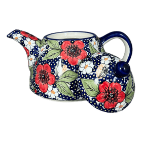 Polish Pottery 0.9 Liter Teapot (Poppies & Posies) | C005S-IM02 Additional Image at PolishPotteryOutlet.com