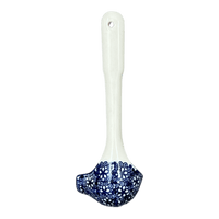 A picture of a Polish Pottery Gravy Ladle (Mediterranean Blossoms) | L015S-P274 as shown at PolishPotteryOutlet.com/products/7-5-gravy-ladle-mediterranean-blossoms-l015s-p274