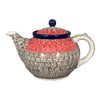 Polish Pottery Teapot, 40 oz in "Coral Fans" by Ceramika Artystyczna | A060-2199X at PolishPotteryOutlet.com