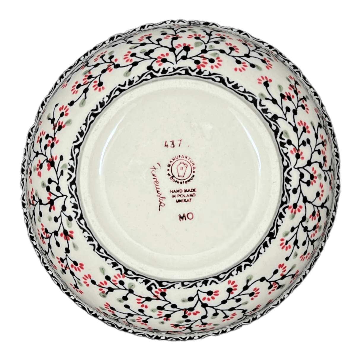 Bowl, Round, 8.5" in "Cherry Blossoms - Solid Rim" by Manufaktura | M135S-DPGJA