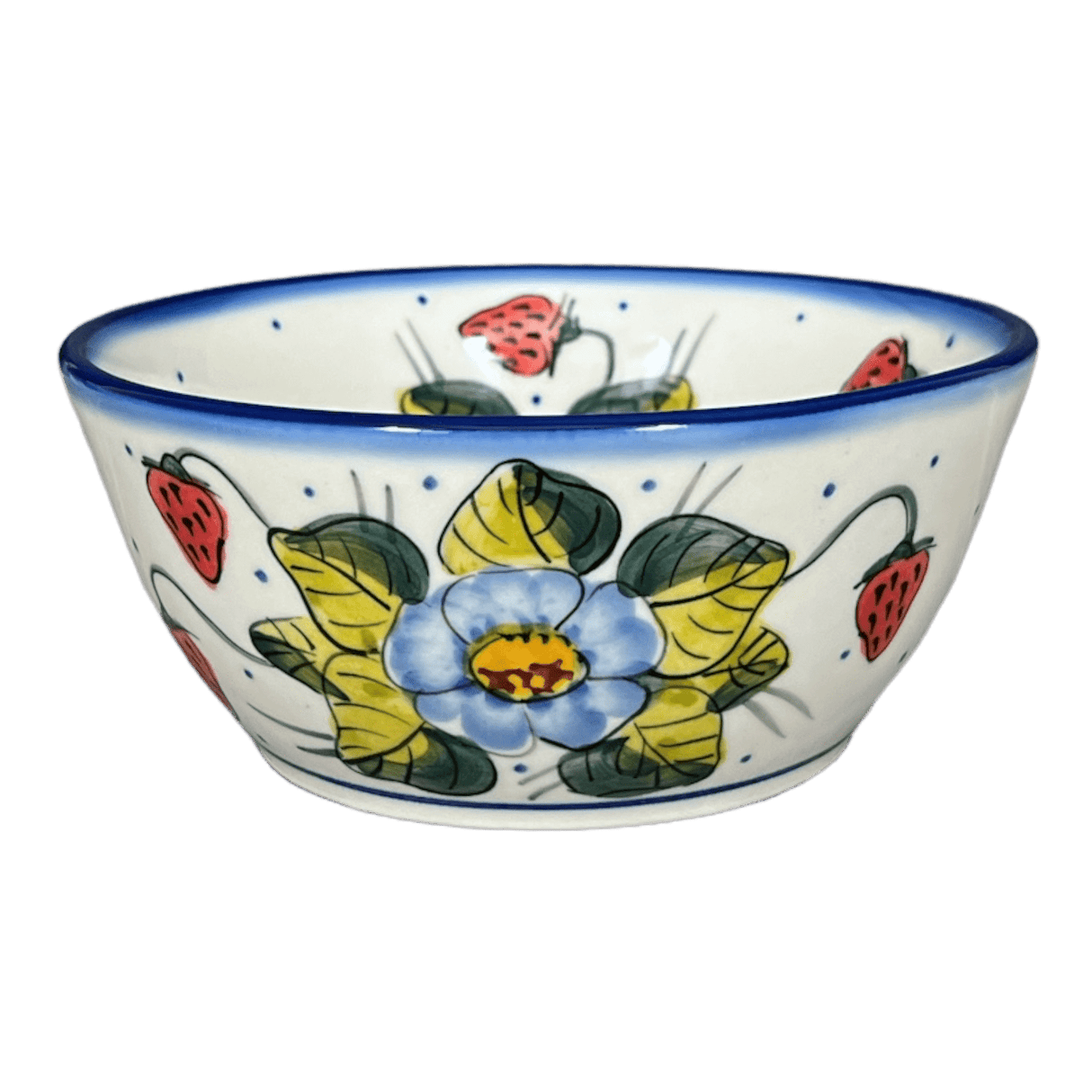 Bowl, Round, 6", WR (WR12B) in "Strawberries & Blossoms" by W.R. Ceramika | WR12B-WR2