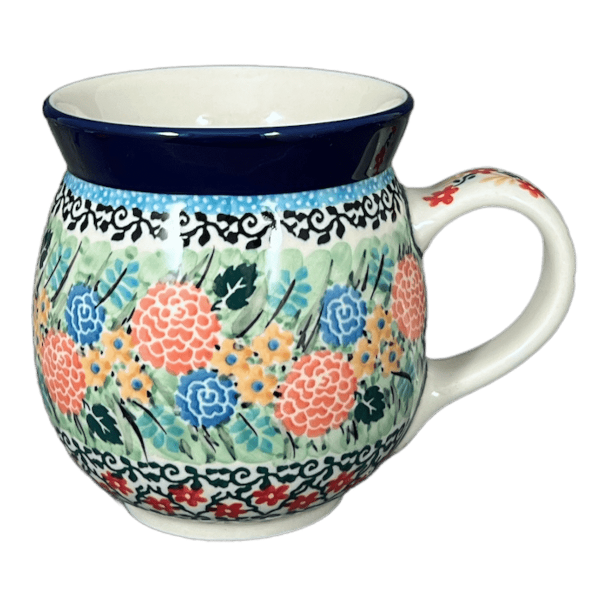 Mug, Belly Mug, 16 oz in "Garden Trellis" by Ceramika Artystyczna | A073-U2123