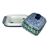 Butter Dish, 7" x 5.5" in "Ring of Green" by Ceramika Artystyczna | A295-1479X