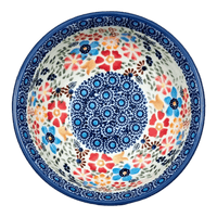 A picture of a Polish Pottery 6" Bowl (Festive Flowers) | M089S-IZ16 as shown at PolishPotteryOutlet.com/products/6-bowls-festive-flowers