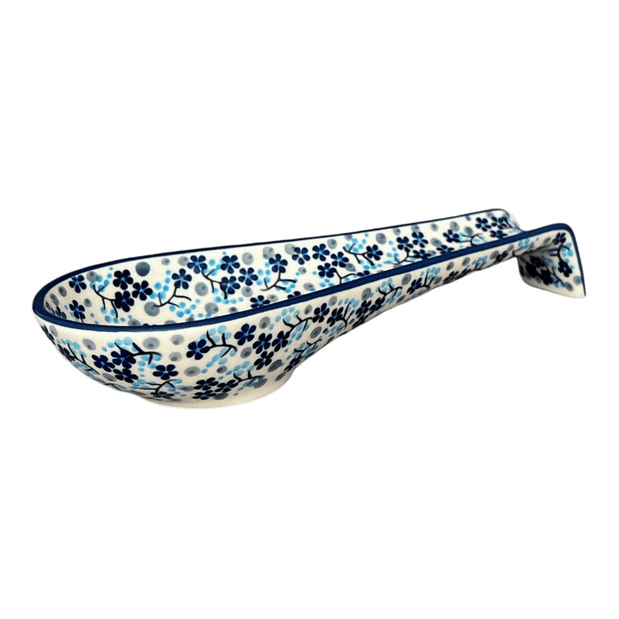 Spoon Rest, Large, 9.25" in "Scattered Blues" by Manufaktura | P007S-AS45