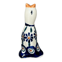 A picture of a Polish Pottery Pie Bird (Floral Peacock) | P189T-54KK as shown at PolishPotteryOutlet.com/products/pie-bird-floral-peacock-p189t-54kk