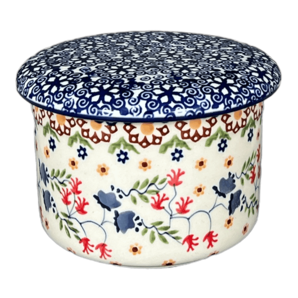 Butter Crock, 4.5" in "Wildflower Delight" by Manufaktura | M136S-P273