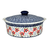 Polish Pottery 8" Deep Round Baker with Lid (Summer Bouquet) | Z128T-MM01 at PolishPotteryOutlet.com