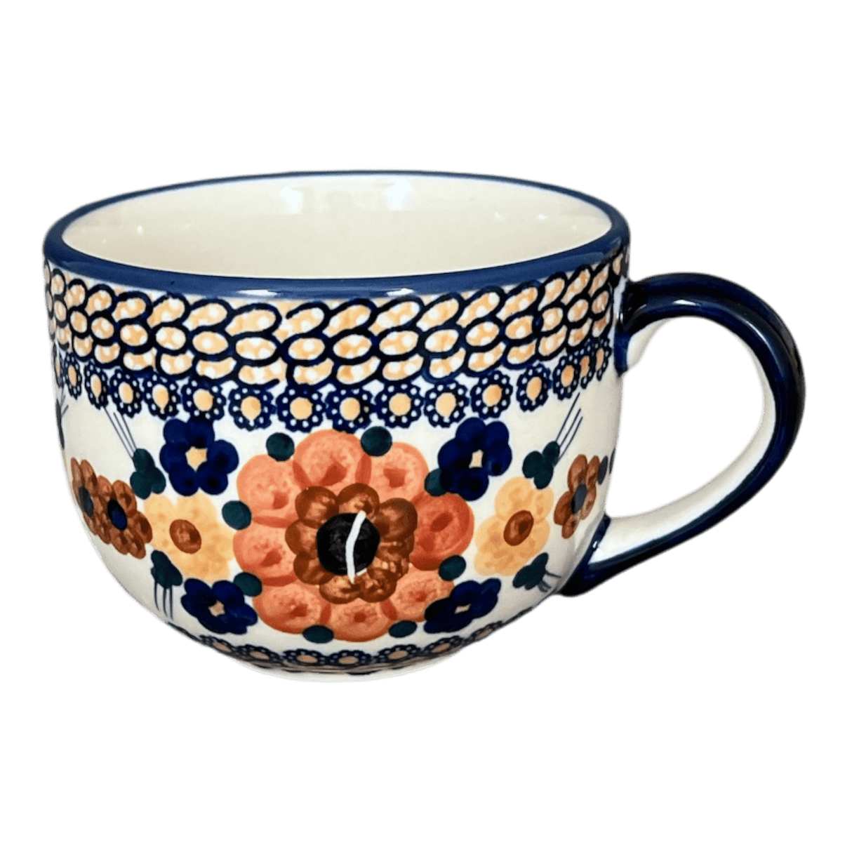 Cup, Latte, 18 oz in "Bouquet in a Basket" by Manufaktura | F044S-JZK