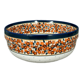 Polish Pottery Zaklady 8" Round Magnolia Bowl (Orange Wreath) | Y835A-DU52 Additional Image at PolishPotteryOutlet.com