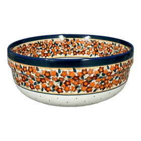 Polish Pottery Bowl, Round, Magnolia, 8" in "Orange Wreath" by Zaklady | Y835A-DU52 Additional Image at PolishPotteryOutlet.com