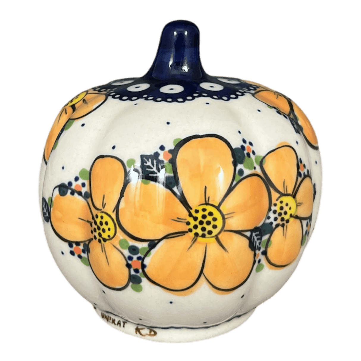 Decorative Pumpkin, 4" in "Orange Daisy Dot" by Galia | GAD44-UPK1