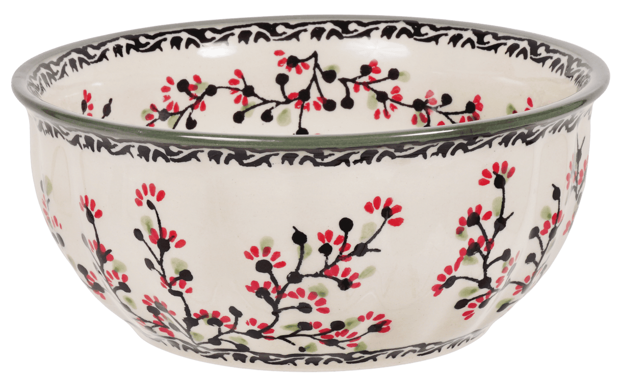 Bowl, Round, 6.5" in "Cherry Blossoms - Solid Rim" by Manufaktura | M084S-DPGJA