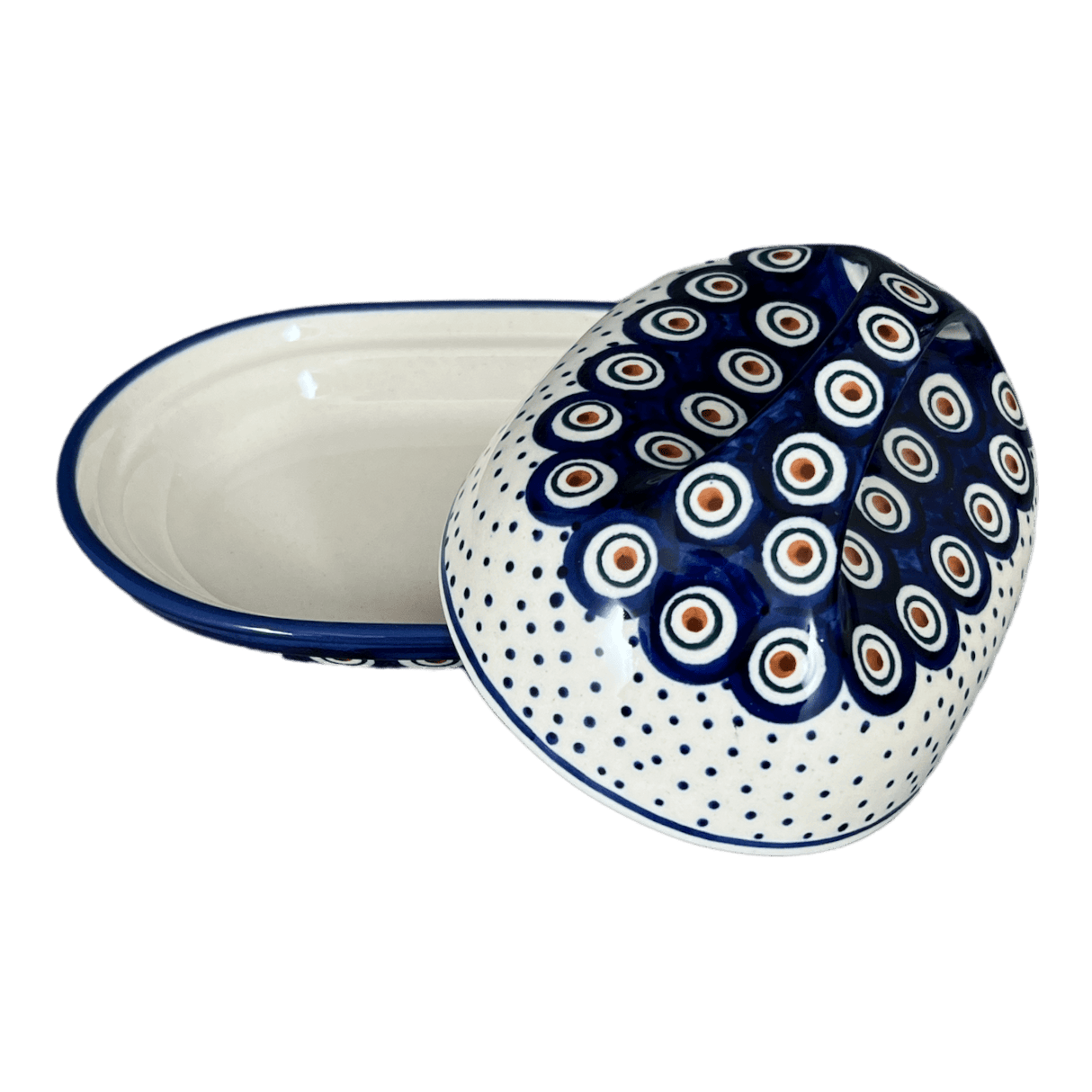 Butter Dish, Fancy, 5" x 7" in "Peacock Dot" by Manufaktura | M077U-54K