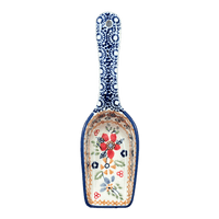 A picture of a Polish Pottery 7" Scoop (Ruby Duet) | L004S-DPLC as shown at PolishPotteryOutlet.com/products/7-coffee-scoop-ruby-duet-l004s-dplc