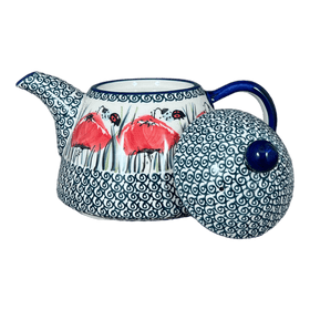 Polish Pottery 0.9 Liter Teapot (Poppy Paradise) | C005S-PD01 Additional Image at PolishPotteryOutlet.com