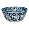 Polish Pottery Bowl, Round, 6", WR (WR12B) in "Modern Blue Cascade" by W.R. Ceramika | WR12B-GP1 at PolishPotteryOutlet.com