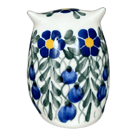 Polish Pottery Figurine, Owl, 3" Small, WR (WR40J) in "Modern Blue Cascade" by W.R. Ceramika | WR40J-GP1 Additional Image at PolishPotteryOutlet.com