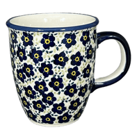 A picture of a Polish Pottery Mug, Mars Mug, 10oz Small in "Floral Revival Blue" by Manufaktura | K081U-MKOB as shown at PolishPotteryOutlet.com/products/mars-mug-floral-revival-blue-k081u-mkob